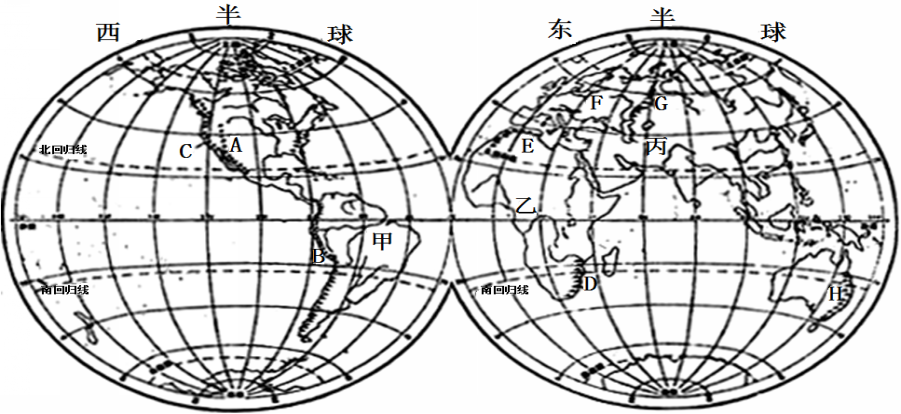 东西半球空白图